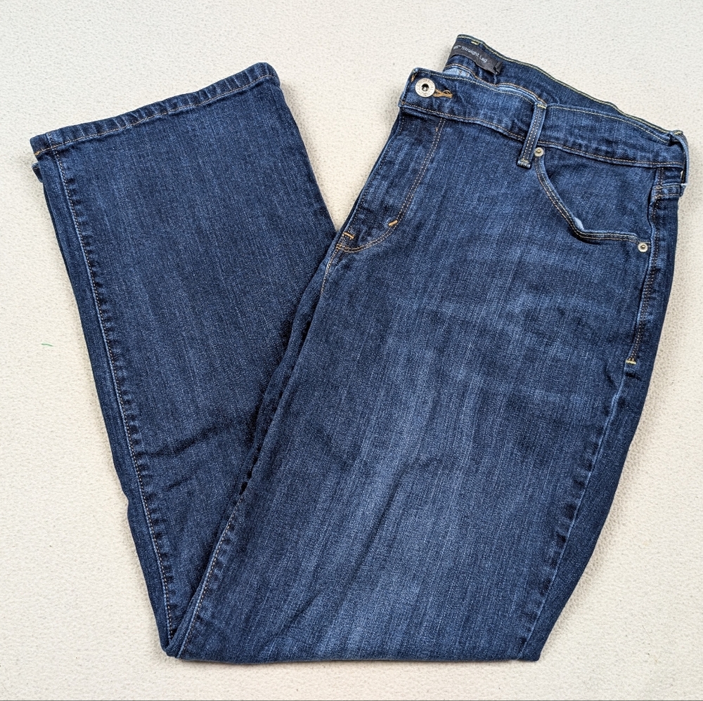 Women's Levi's 505 Straight Leg Stretch Jeans Medium Wash Size 16 35x28.5